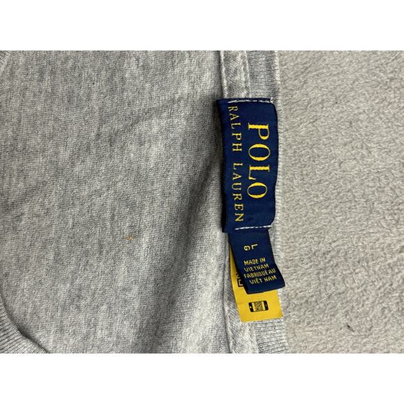 Polo Ralph Lauren Shirt Mens Large Gray Polo Est 1967 Logo American Flag Tee - Picture 6 of 6